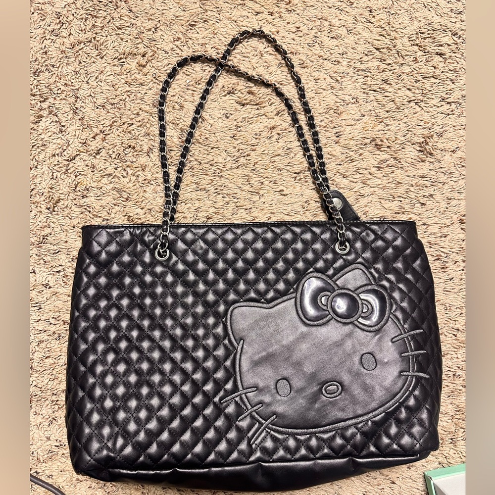 Hello Kitty Black Quilted Shoulder Bag